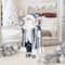 Glitzhome; Glitzhome® 18" Faux Fur Deluxe Blue Christmas Santa Figurine with Porcelain Face; Category:Christmas Santas; Image:5